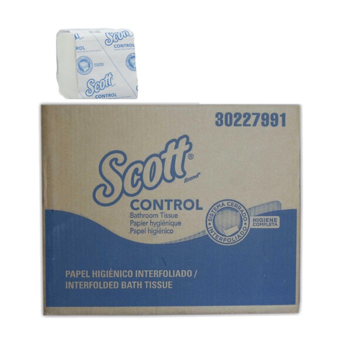 Papel higiénico estándar Scott® CONTROL™ – Kimberly-Clark: de 3 capas, UE  36 unid. x 350 hojas